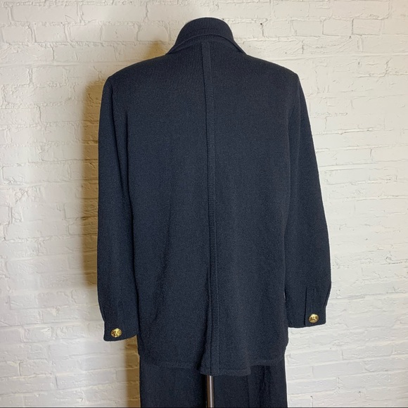 Vtg 80’s Don Sayres for Welmore Black Santana Knit Jacket Pants Set Sz 8 10 - Picture 7 of 11